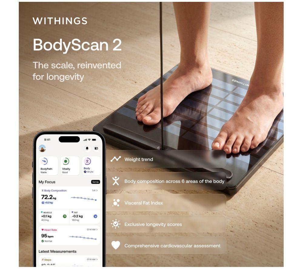 WITHINGS BodyScan 2 Smart Scale - Black image number 2 of 6