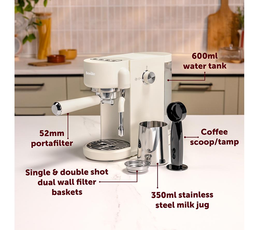 BREVILLE PIXL Compact Espresso Maker VCF196 &ndash; Oatmilk image number 8 of 10