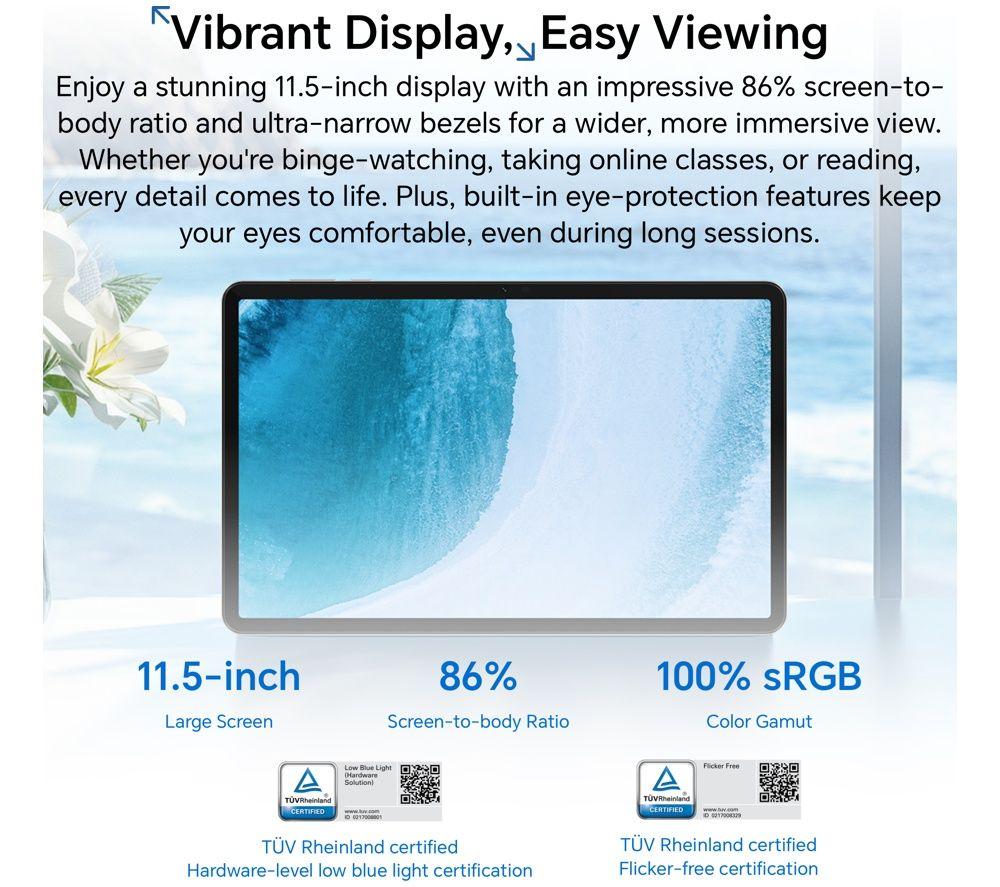 HONOR Pad X9a 11.5" Tablet -128 GB, Grey image number 3 of 5