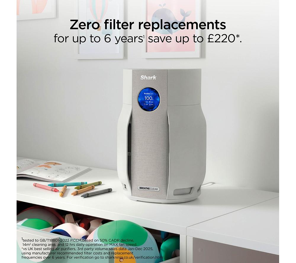 SHARK BreatheClear HP162UK Air Purifier with NeverChange6 - Dove image number 4 of 9