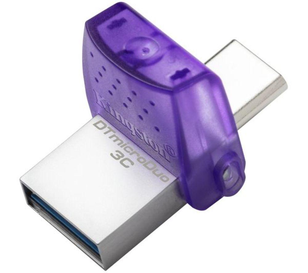 KINGSTON DataTraveler microDuo 3C USB 3.2 Flash Drive - 128 GB, Purple image number 3 of 3