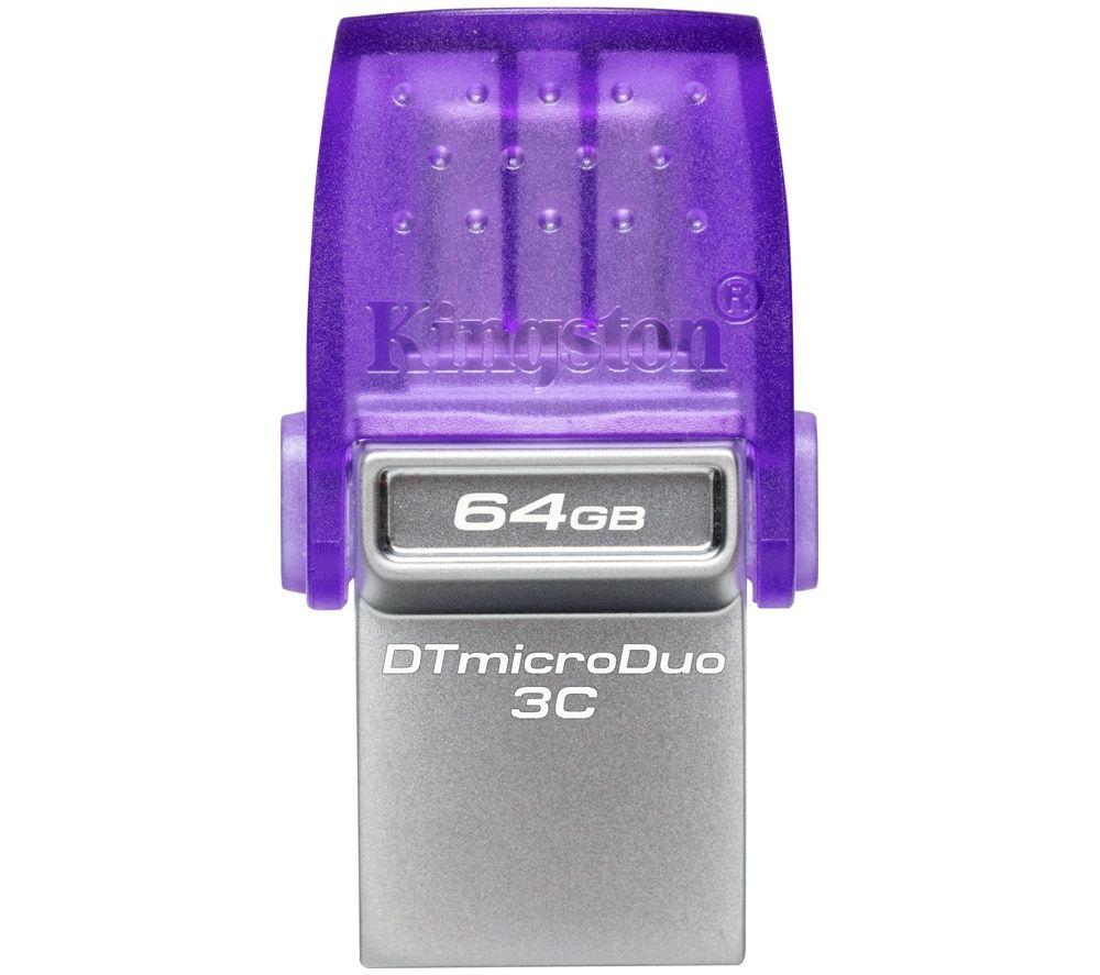 KINGSTON DataTraveler microDuo 3C USB 3.2 Flash Drive - 64 GB, Purple image number 2 of 3