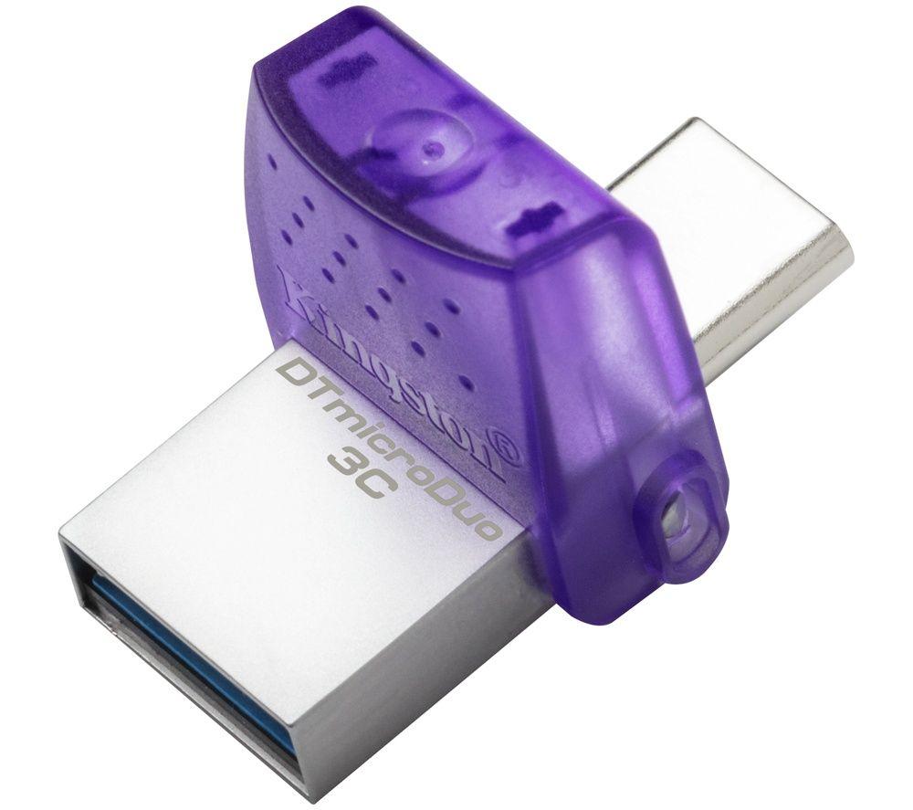 KINGSTON DataTraveler microDuo 3C USB 3.2 Flash Drive - 64 GB, Purple image number 3 of 3