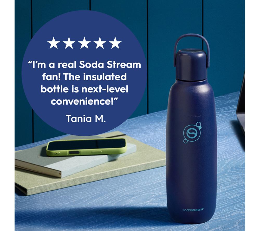 SODASTREAM Fizz & Go Insulated Stainless Steel Sparkling Water Bottle - 900 ml, Blueberry image number 5 of 7