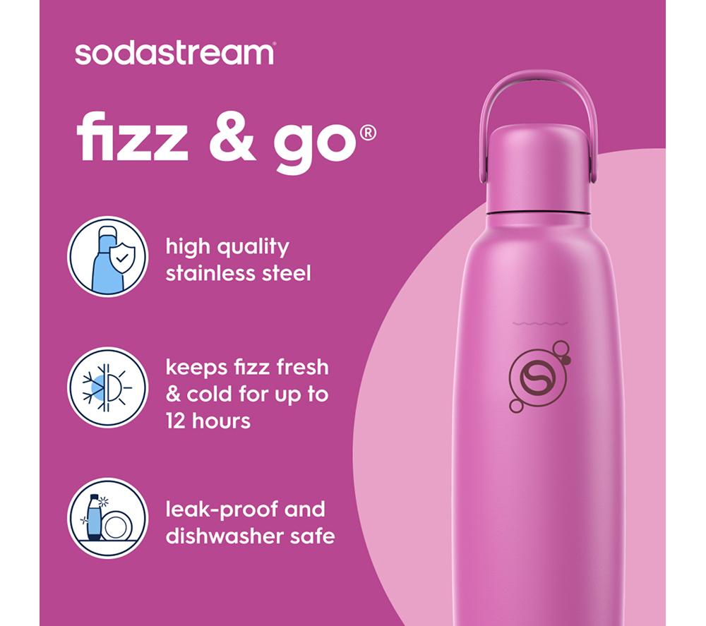 SODASTREAM Fizz & Go Insulated Stainless Steel Sparkling Water Bottle - 900 ml, Guava image number 2 of 8