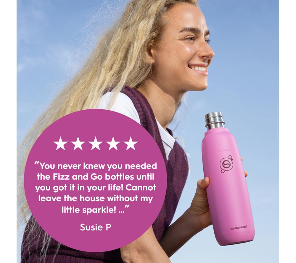 SODASTREAM Fizz & Go Insulated Stainless Steel Sparkling Water Bottle - 900 ml, Guava image number 4 of 8