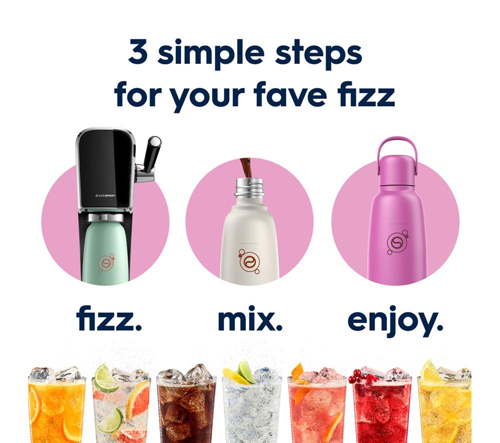 SODASTREAM Fizz & Go Insulated Stainless Steel Sparkling Water Bottle - 900 ml, Guava image number 6 of 8