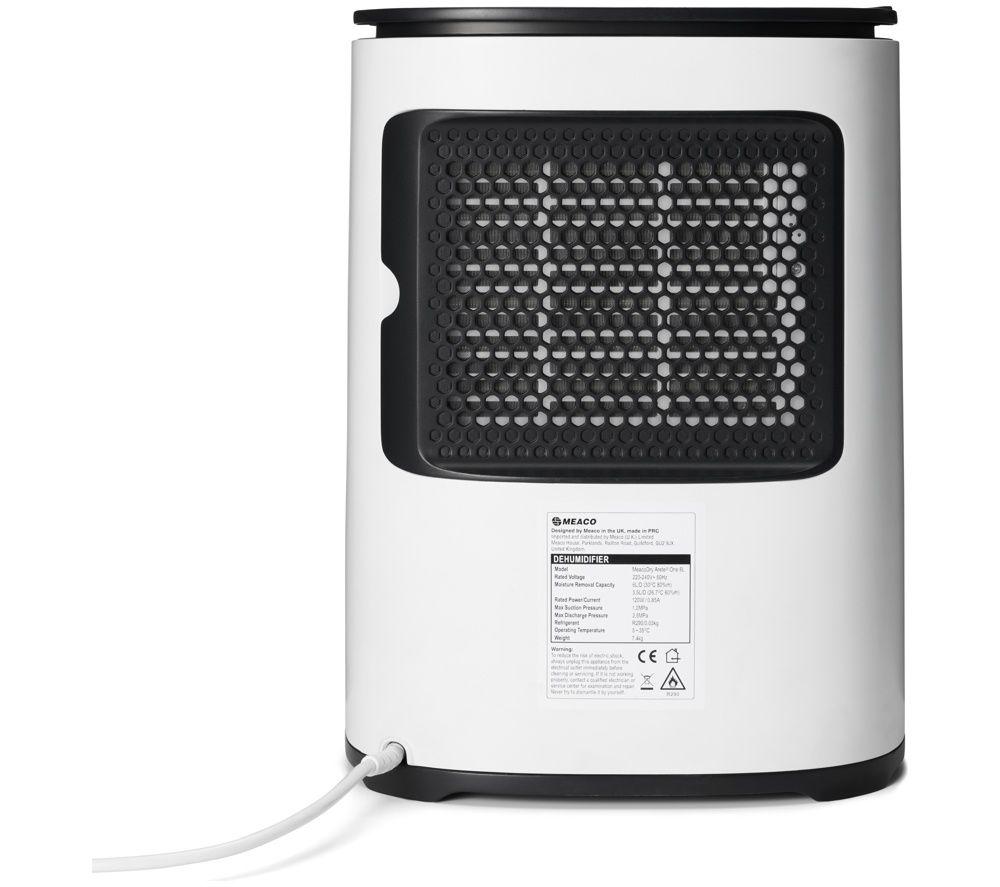 MEACO Dry Arete One Dehumidifier with Air Purifier - White & Charcoal Black image number 4 of 7