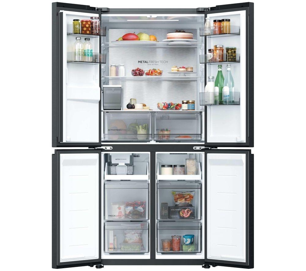 HAIER Cube Series 5 HCW58S18CHMB American-Style Smart Fridge Freezer - Brushed Black image number 4 of 5