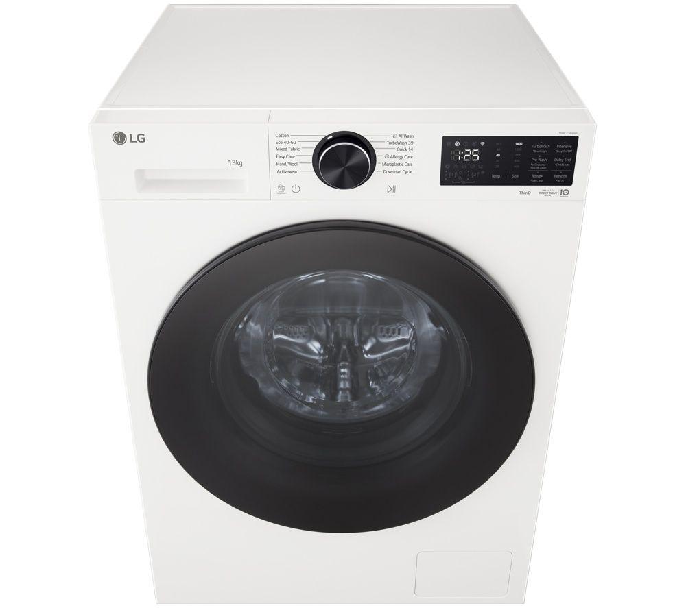 LG Series 5 AI Direct Drive F4X5013TWB 13 kg 1400 Spin Washing Machine - White image number 4 of 8