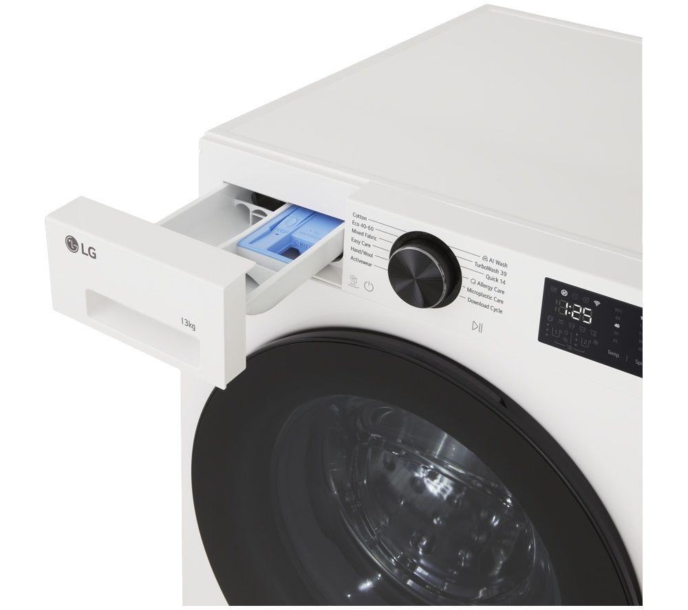 LG Series 5 AI Direct Drive F4X5013TWB 13 kg 1400 Spin Washing Machine - White image number 5 of 8