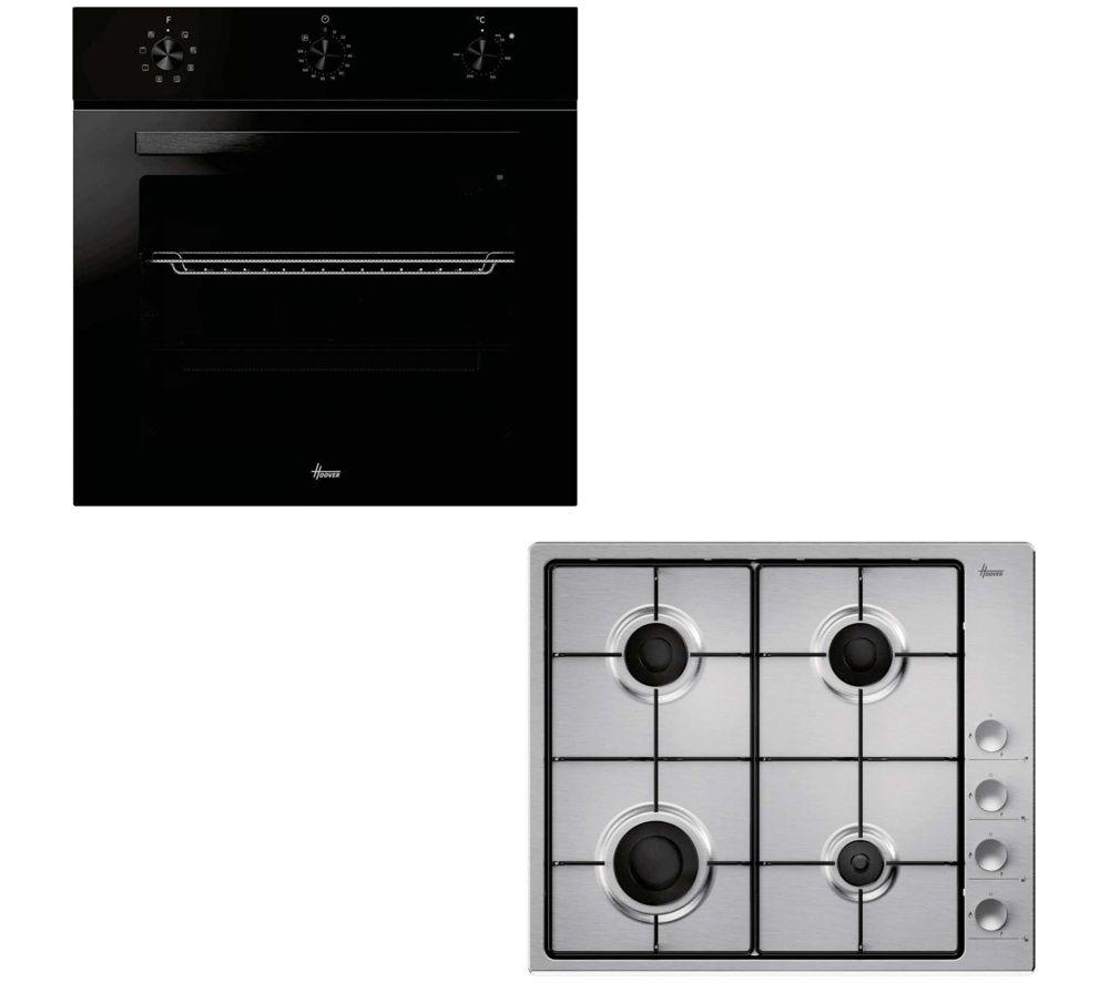 HOOVER Collection 3 Electric Single Oven & Gas Hob Bundle - Black