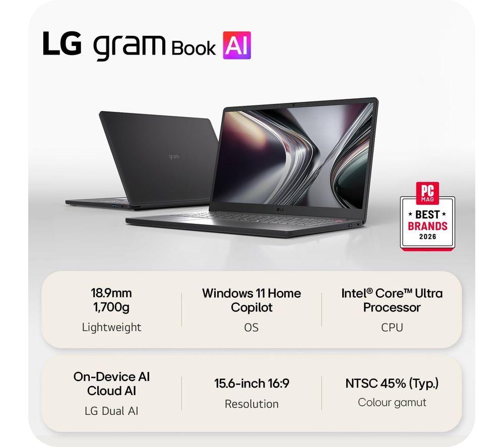 LG gram 15 15.6" Laptop, Copilot+ PC - Intel&reg; Core&trade; Ultra 5, 512 GB SSD image number 2 of 3