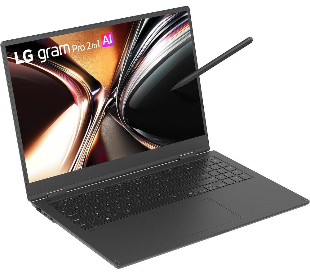 LG Gram 16 Pro 16" Laptop, Copilot+ PC - Intel&reg; Core&trade; X7, 512 GB SSD, Black image number 2 of 3