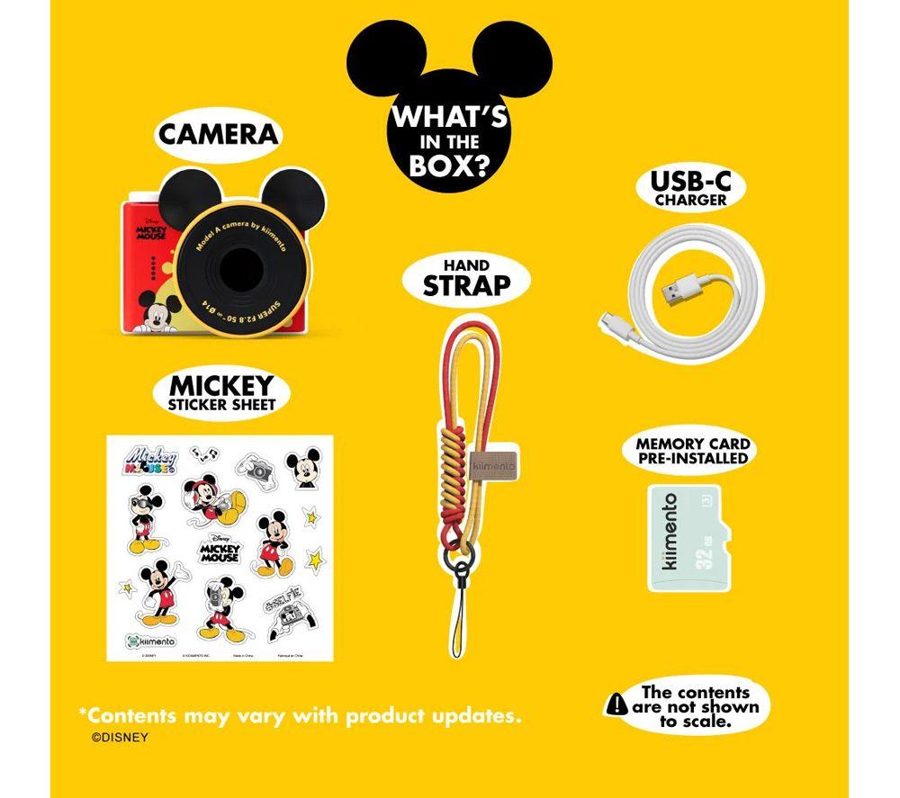 KIIMENTO Disney Mickey Mouse Mini Digital Camera - Red, Black & Yellow image number 10 of 10
