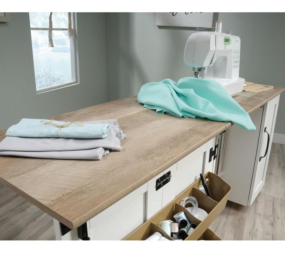 TEKNIK 5426934 Sewing & Craft Cart - White & Oak image number 4 of 7
