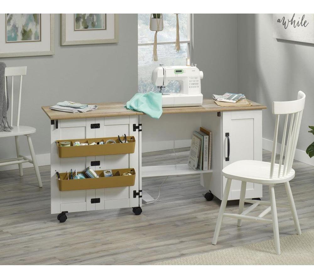 TEKNIK 5426934 Sewing & Craft Cart - White & Oak image number 6 of 7