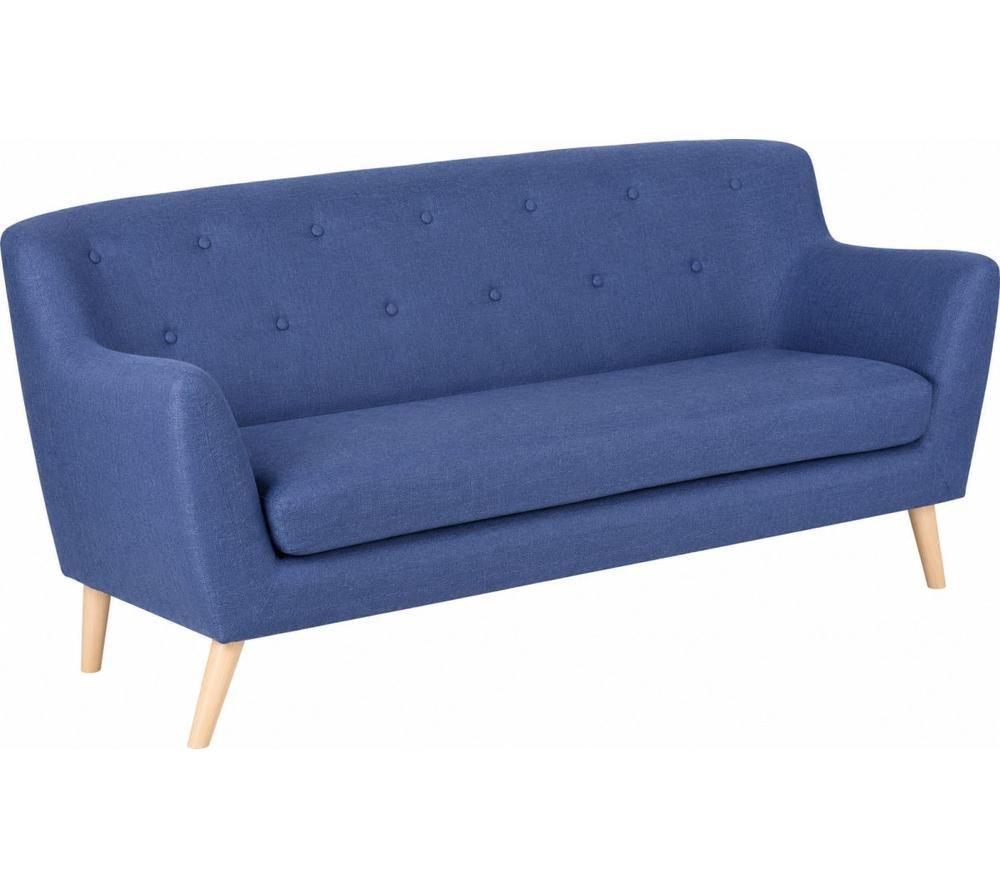 TEKNIK Skandi 3-Seater Fabric Sofa - Indigo blue image number 2 of 2
