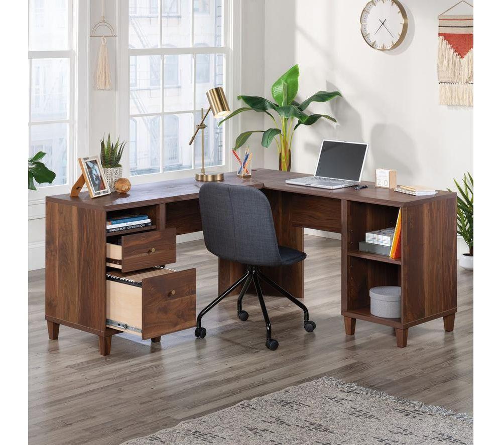 TEKNIK 5433812 Willow L-Shaped Desk - Walnut image number 2 of 10