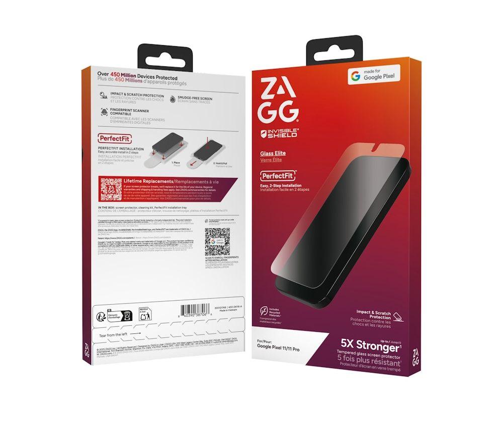 ZAGG Invisibleshield Elite Pixel 11 Screen Protector - Clear image number 3 of 3