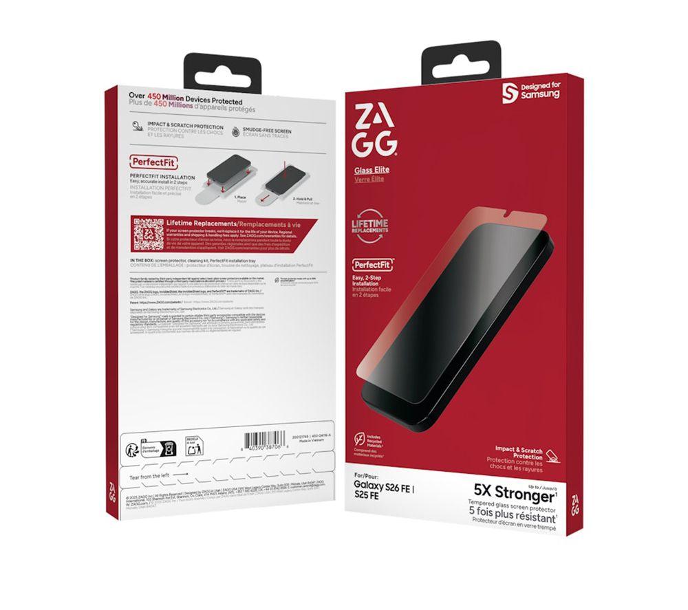 ZAGG InvisibleShield Glass Elite Samsung S26 FE Screen Protector - Clear image number 3 of 3