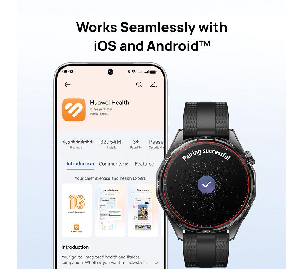 HUAWEI Watch GT 7 - Black with Fluoroelastomer Strap, 46 mm image number 12 of 12