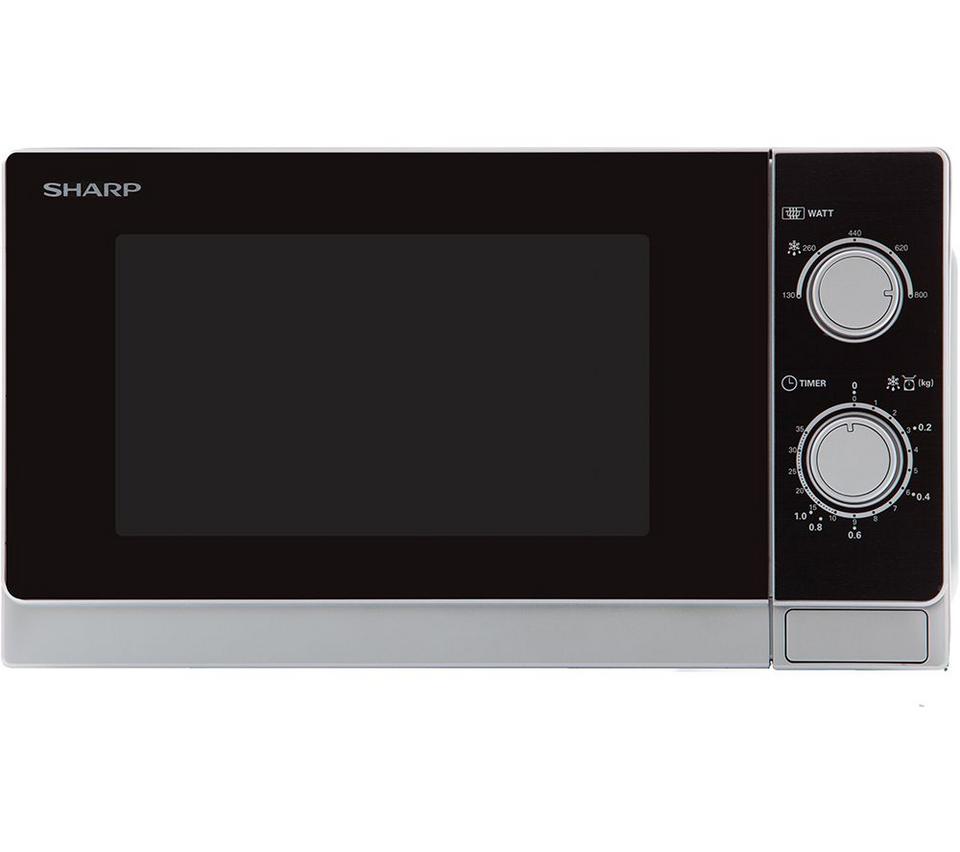 SHARP R200INW-UK Compact Solo Microwave - Silver