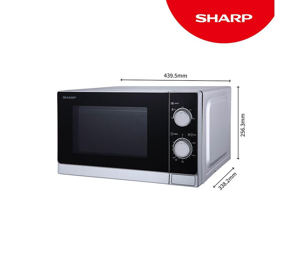 SHARP R200INW-UK Compact Solo Microwave - Silver image number 2 of 10