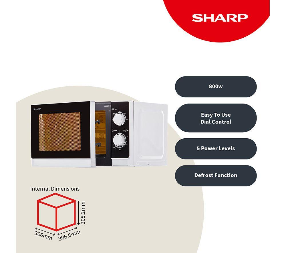SHARP R200INW-UK Compact Solo Microwave - Silver image number 3 of 10