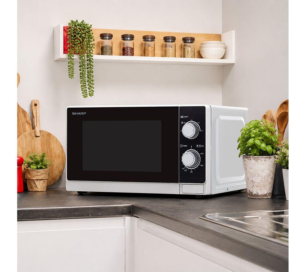 SHARP R200INW-UK Compact Solo Microwave - Silver image number 5 of 10