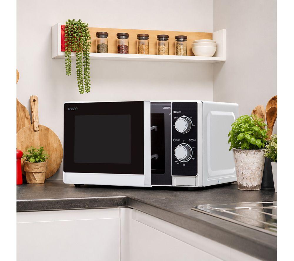 SHARP R200INW-UK Compact Solo Microwave - Silver image number 6 of 10