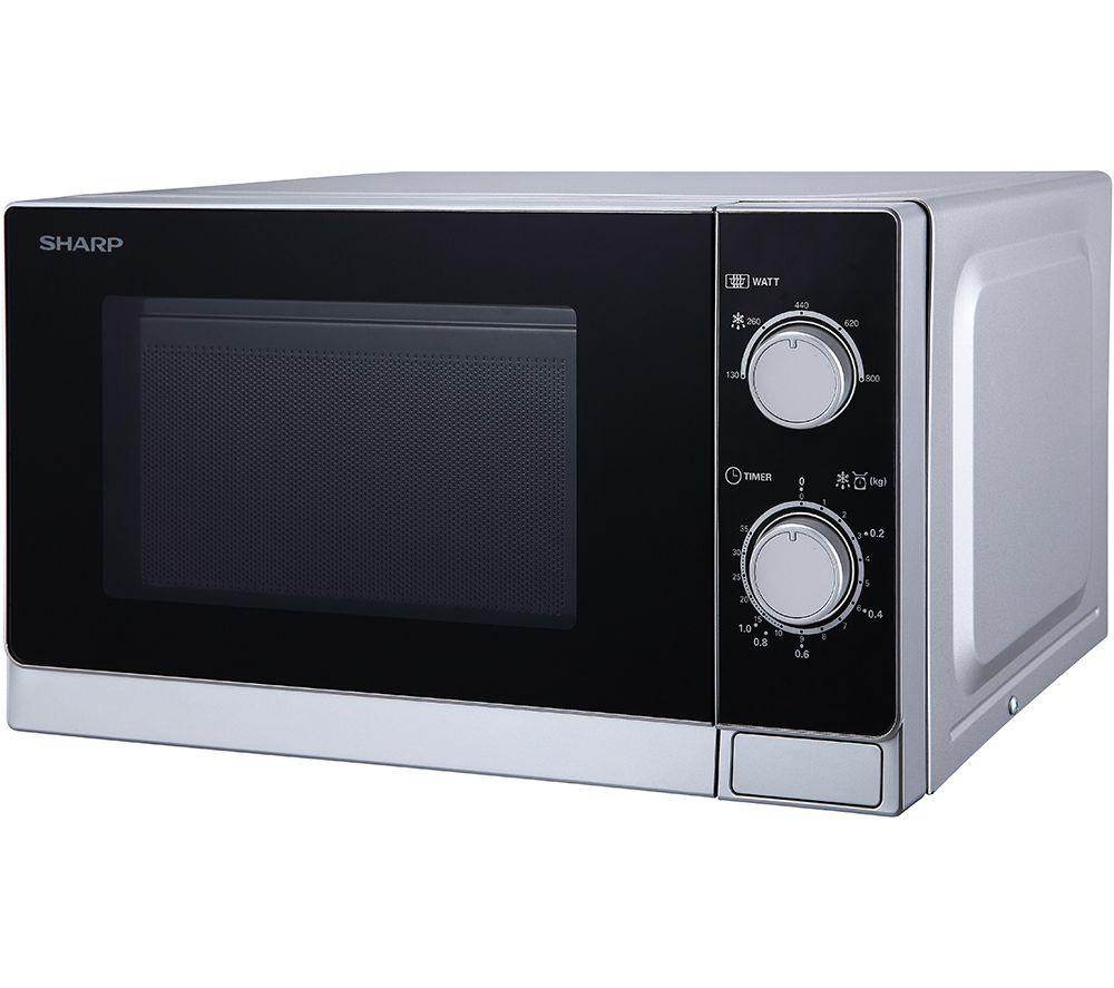 SHARP R200INW-UK Compact Solo Microwave - Silver image number 7 of 10