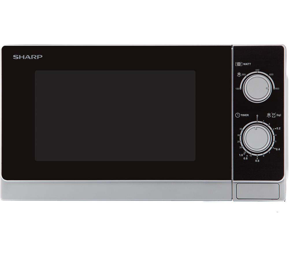 SHARP R200INW-UK Compact Solo Microwave - Silver image number 10 of 10