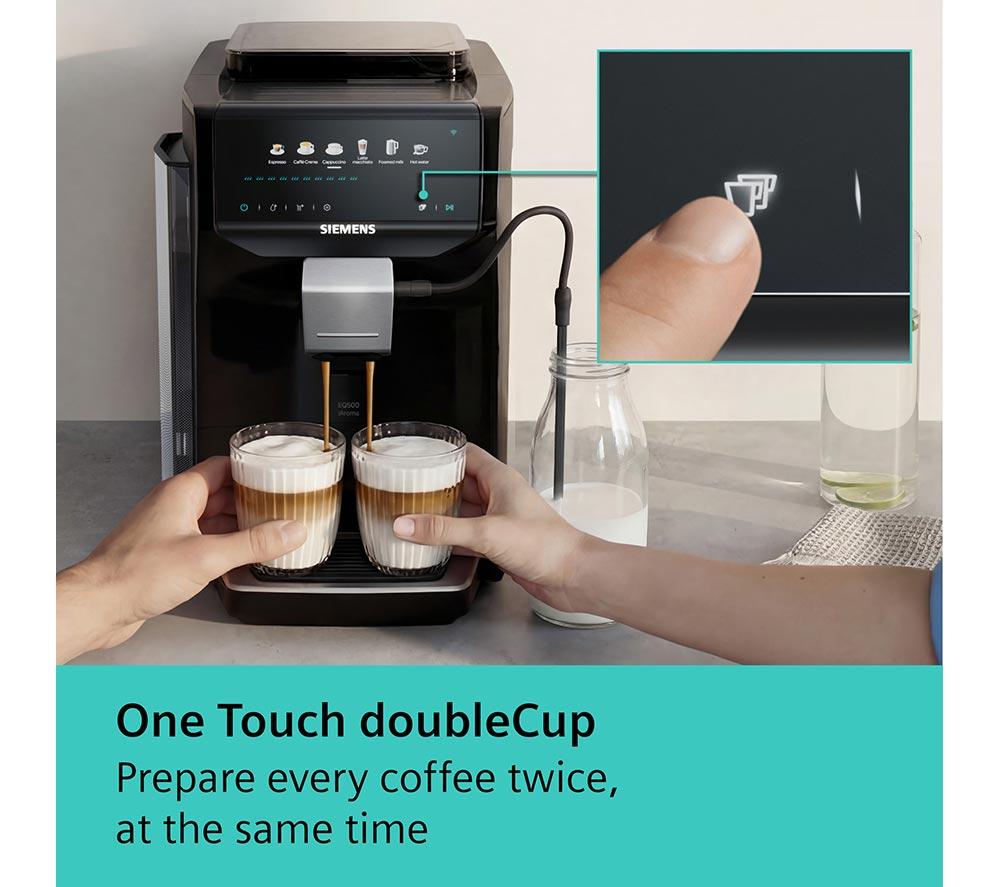 SIEMENS (SIE) TP551G07 EQ500 iAroma Smart Bean to Cup Coffee Machine - Piano Black image number 9 of 11