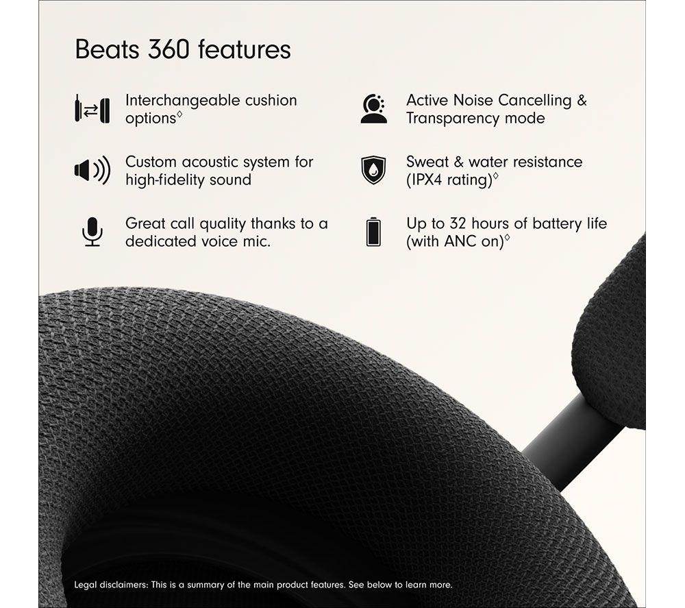 BEATS 360 Wireless Bluetooth Noise-Cancelling Headphones - Black image number 10 of 17
