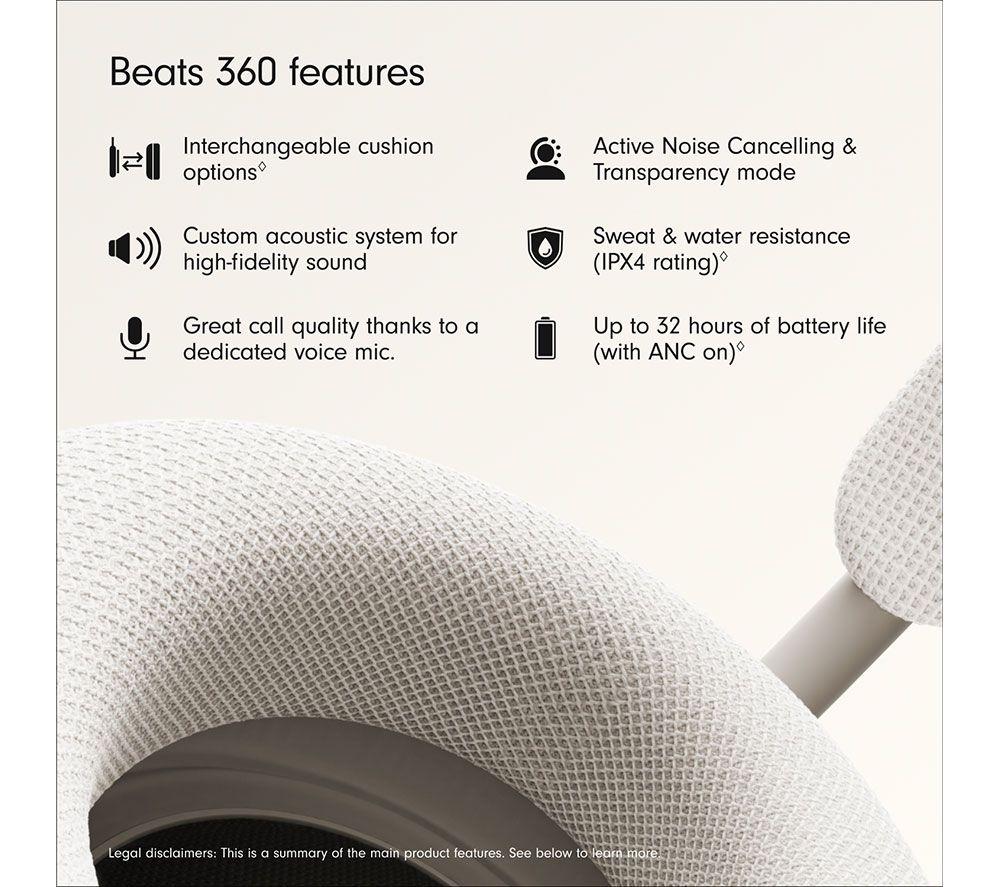 BEATS 360 Wireless Bluetooth Noise-Cancelling Headphones - Cloud image number 9 of 16