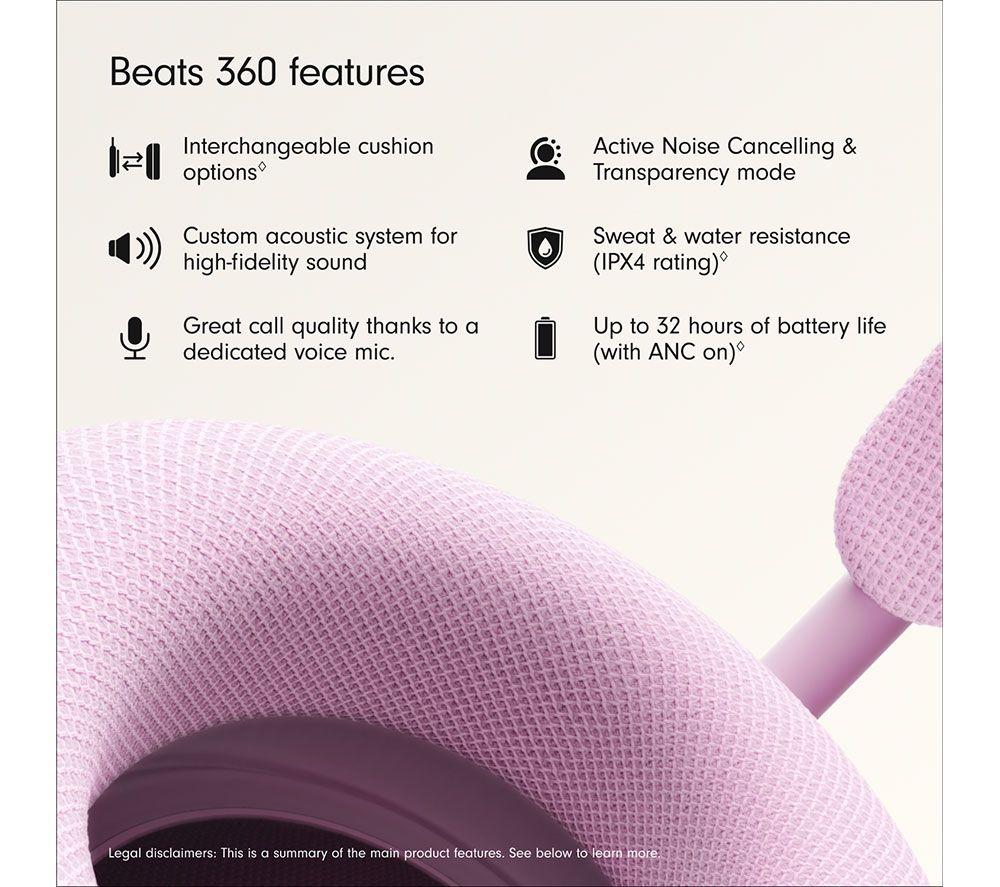 BEATS 360 Wireless Bluetooth Noise-Cancelling Headphones - Pink image number 9 of 16