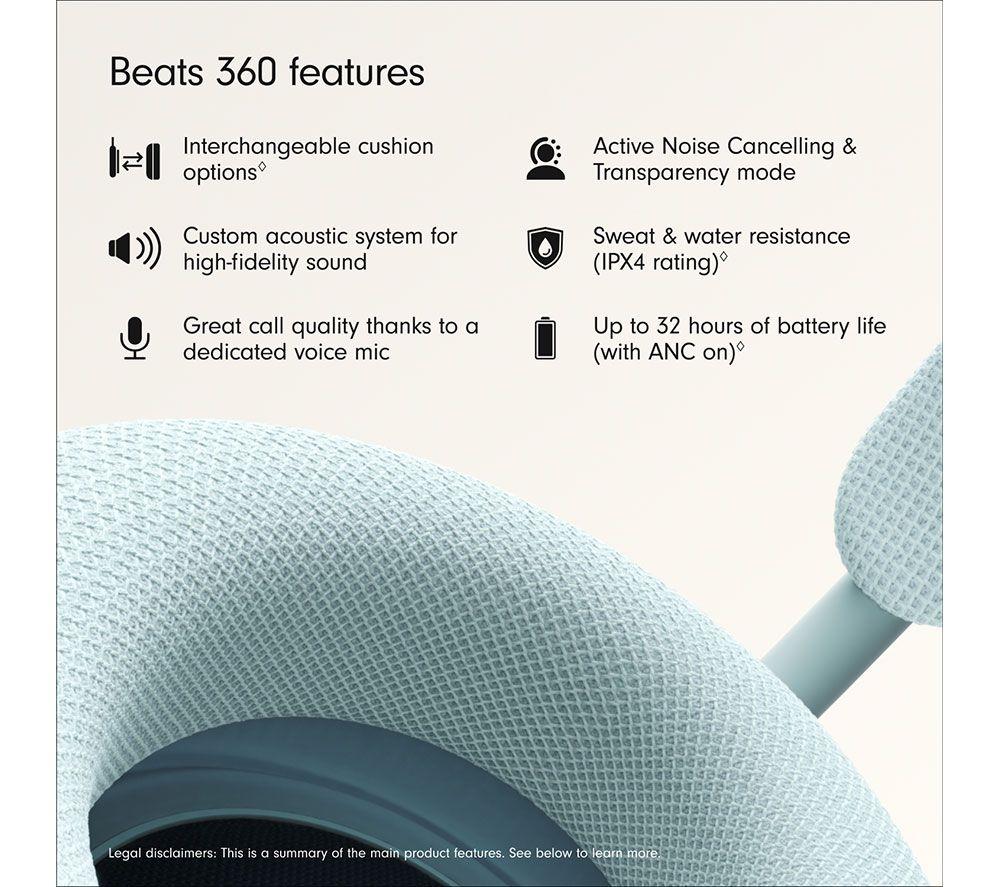 BEATS 360 Wireless Bluetooth Noise-Cancelling Headphones - Sky image number 9 of 16