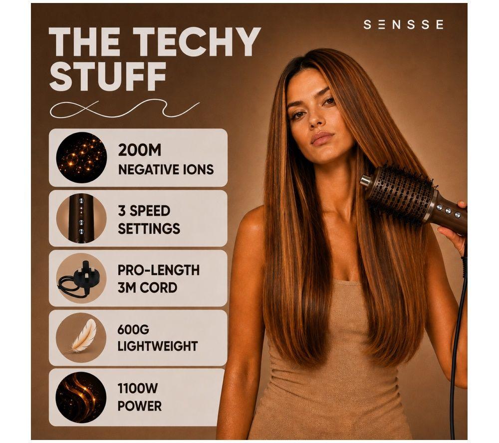 SENSSE SNSETAS01 Tangleless Air Hairstyler - Chocolate Brown image number 5 of 8