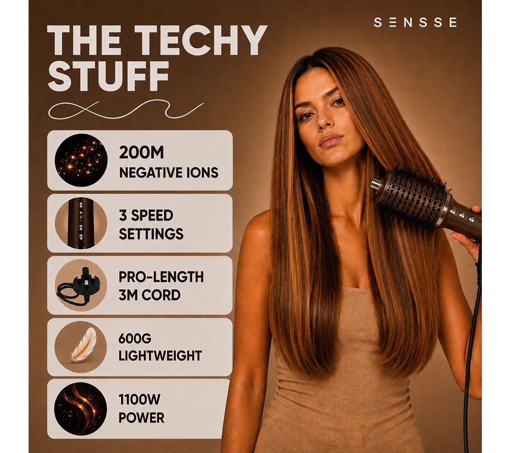 SENSSE SNSETAS01 Tangleless Air Hairstyler - Chocolate Brown image number 8 of 8