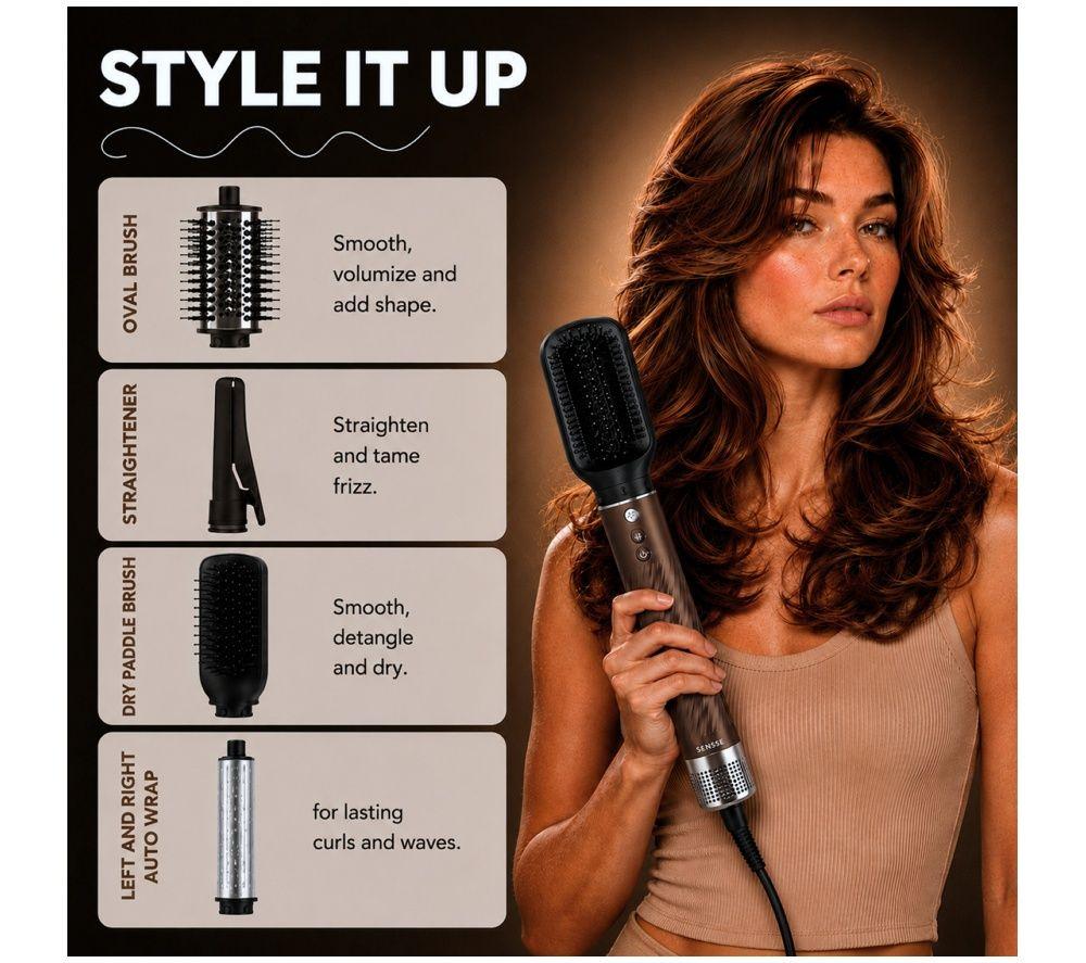 SENSSE SNSEPMS01 Plasma 8-in-1 Hair Styler - Chocolate Brown image number 5 of 6
