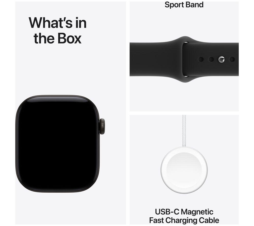 APPLE Watch Series 12 Cellular - 42 mm&nbsp;Black Aluminium Case with Black Sport Band, S/M image number 8 of 10