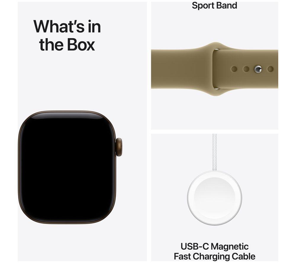 APPLE Watch Series 12 Cellular - 42 mm&nbsp;Dark Bronze Aluminum Case with Olive Sport Band, S/M image number 8 of 10