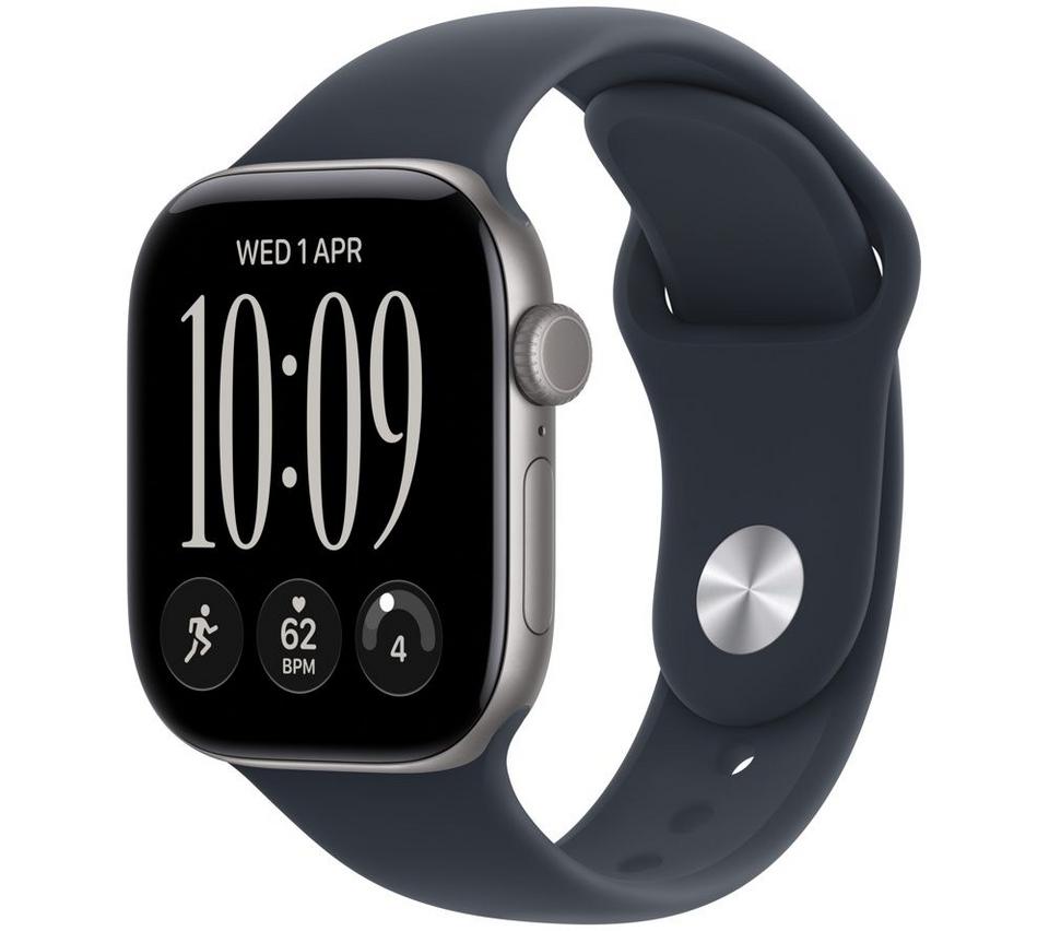 APPLE Watch Series 12 Cellular - 42 mm Space Gray Aluminium Case with Navy Blue Sport Band, S/M