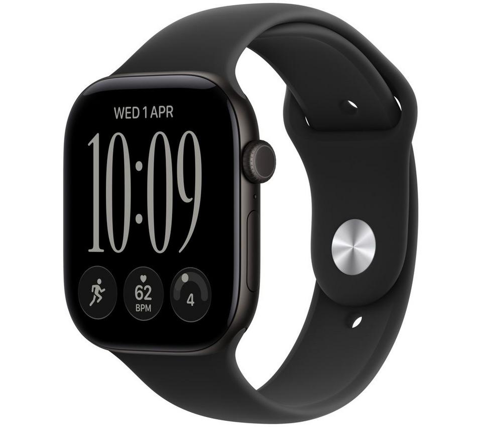 APPLE Watch Series 12 Cellular - 46 mm Black Aluminium Case with Black Sport Band, M/L