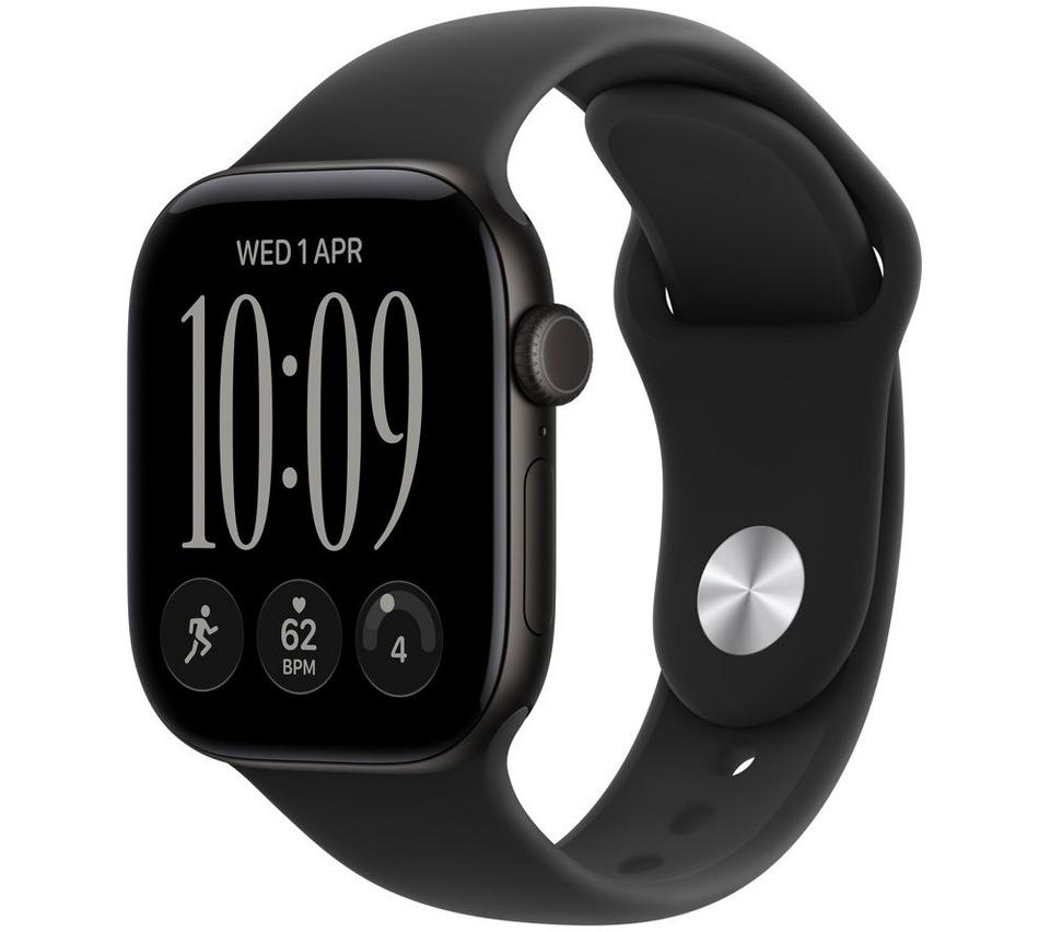 APPLE Watch Series 12 - 42 mm Black Aluminium Case with Black Sport Band, M/L