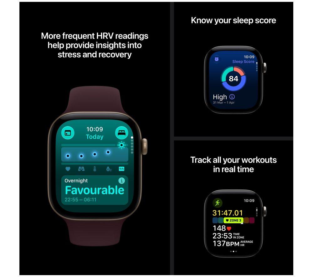 APPLE Watch Series 12 - 42 mm&nbsp;Dark Bronze Aluminium Case with Olive Sport Band, M/L image number 5 of 10