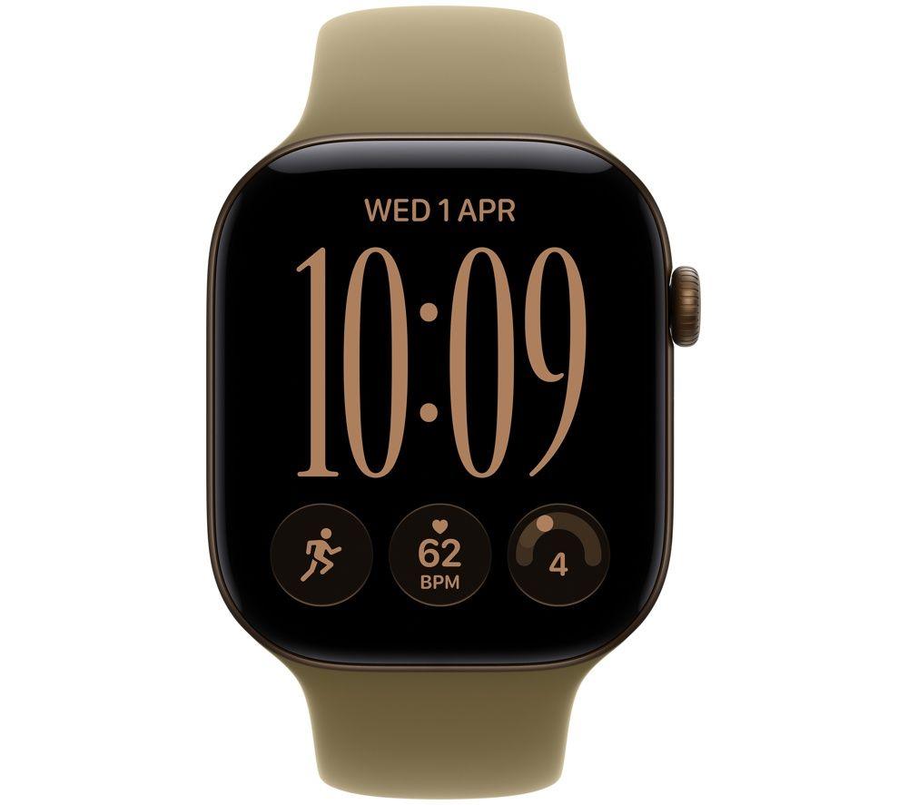 APPLE Watch Series 12 - 46 mm&nbsp;Dark Bronze Aluminium Case with Olive Sport Band, S/M image number 2 of 10