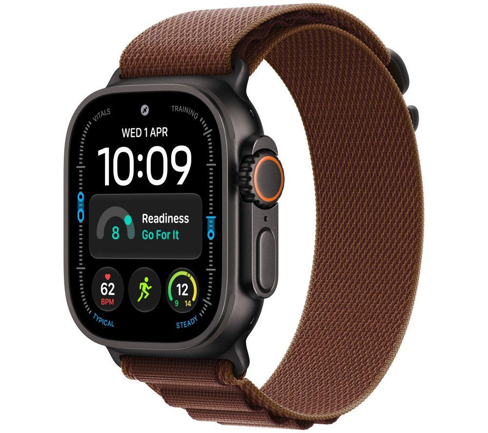 APPLE Watch Ultra 4 GPS  Cellular 49mm Black Titanium Case with Burgundy Alpine Loop - M