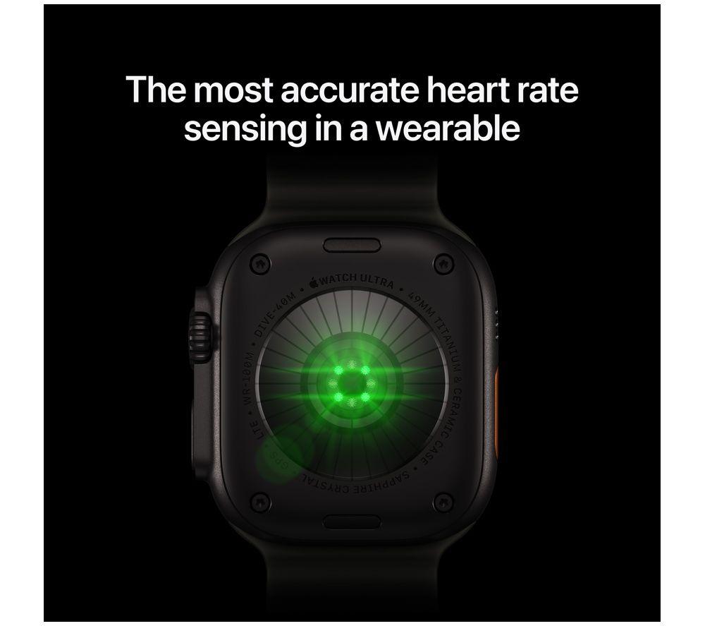 APPLE Watch Ultra 4 Cellular - 49 mm Black Titanium Case with Burgundy Trail Loop, S/M image number 3 of 10